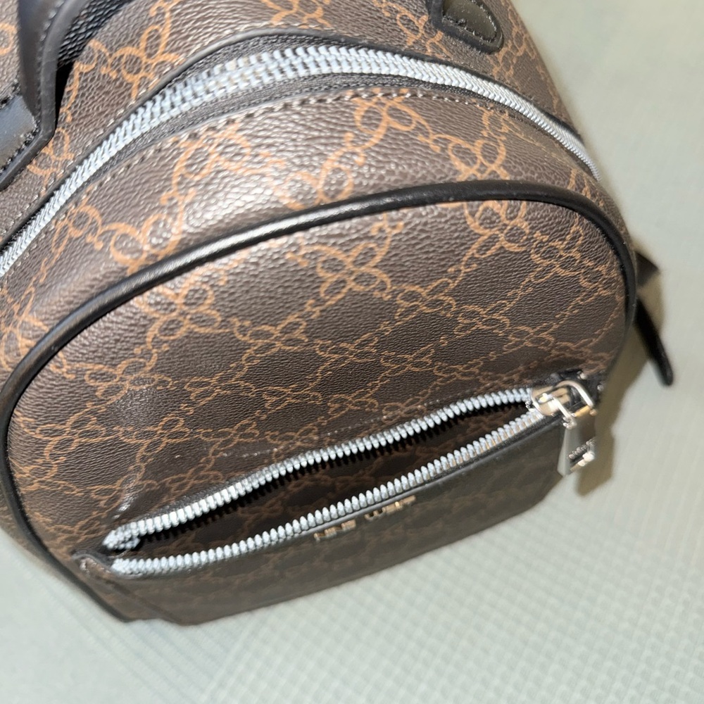 Nine West Dark Brown Patterned Backpack - image 4